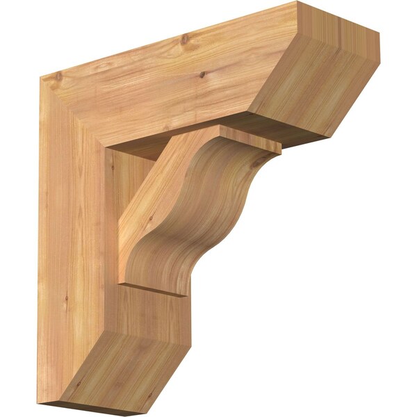 Ekena Millwork Funston Slat Smooth Bracket w/ Offset Brace, Western Red Cedar, 7 1/2"W x 20"D x 20"H BKT0806X20X20FST06SWR - main